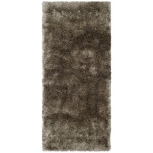 SAFAVIEH Paris Darwin Plush Polyester Shag Runner Rug, Sable, 2'3" x 10'