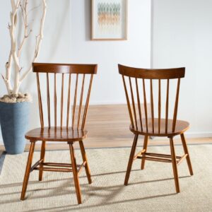 SAFAVIEH Parker 17''H Spindle Dining Chair Set of 2 Dark Oak