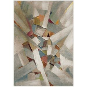 SAFAVIEH Porcello Harding Abstract Brush Strokes Area Rug, Grey/Multi, 4' x 6'