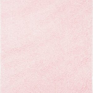 SAFAVIEH Primo Mason Solid Plush Shag Area Rug, Light Pink, 4' x 6'