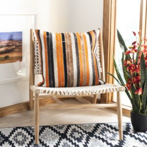 SAFAVIEH Quinn Pillow Set of 2 Orange / Tan