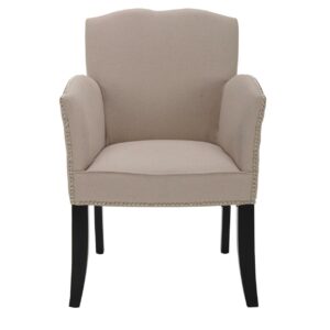 SAFAVIEH Rachel Arm Chair With Silver Nail Head Taupe