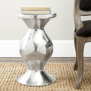SAFAVIEH Radium Small Hammered Stool Silver
