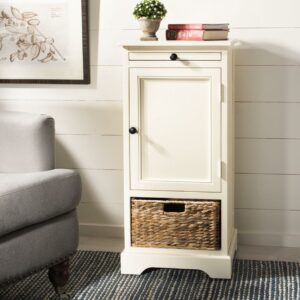 SAFAVIEH Raven Tall Storage Unit Distressed Cream