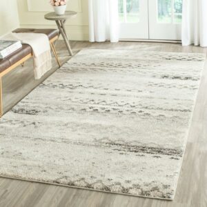 SAFAVIEH Retro Coilean Abstract Area Rug, Cream/Grey, 4' x 4' Square