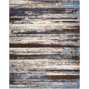 SAFAVIEH Retro Mayson Abstract Area Rug, Cream/Blue, 6' x 9'