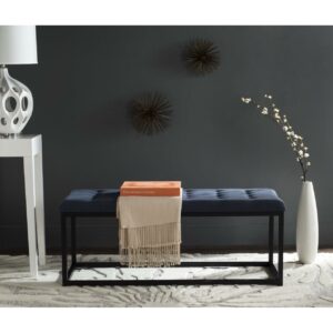 SAFAVIEH Reynolds Bench Navy / Black