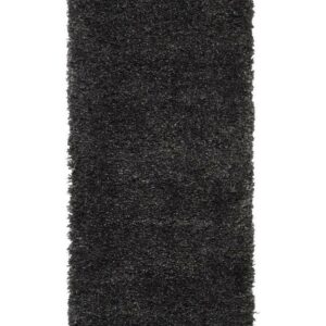 SAFAVIEH Royal Juliet Solid Plush Shag Runner Rug, Charcoal, 2'2" x 8'