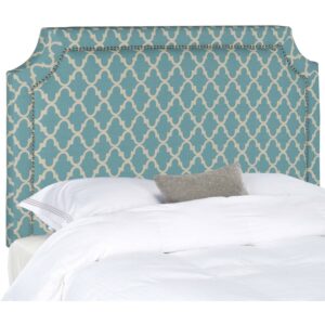 Safavieh Shayne Modern Classic Upholstered Headboard with Nail Heads, Full, Blue/White