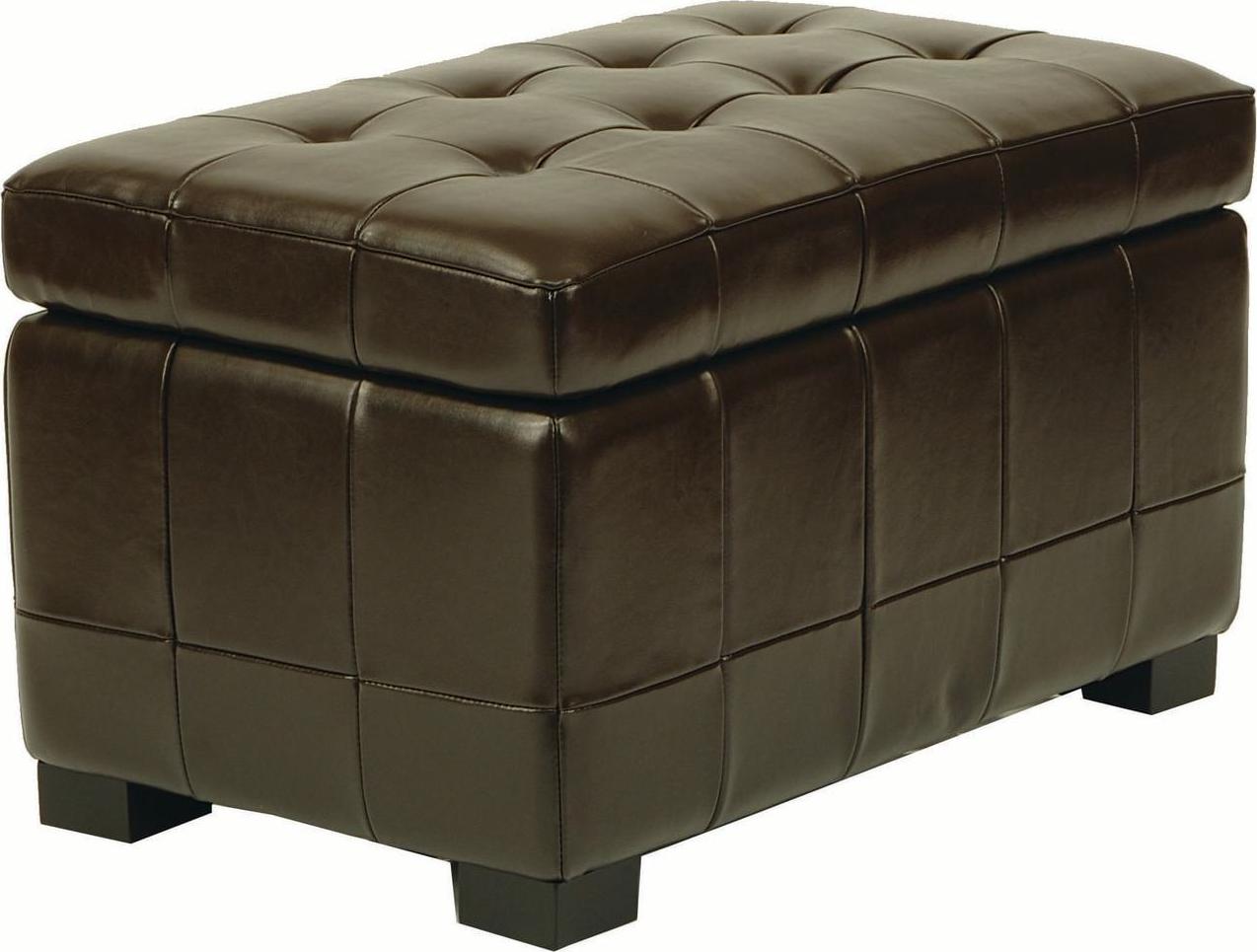SAFAVIEH Small Manhattan Rustic Tufted Storage Bench, Brown - Image 3
