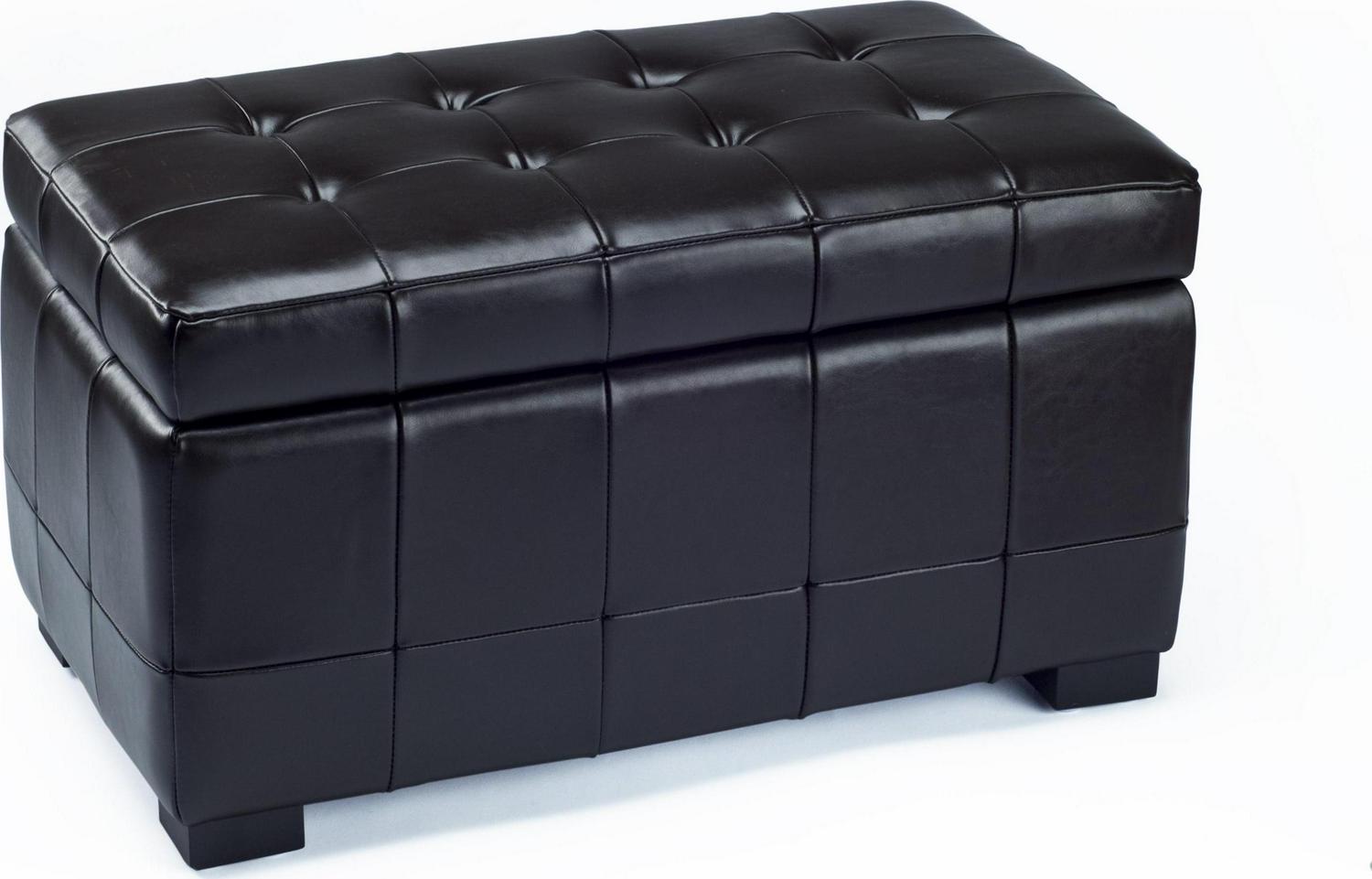 SAFAVIEH Small Manhattan Rustic Tufted Storage Bench, Brown - Image 5