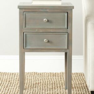 SAFAVIEH Toby Nautical Rustic Nightstand with 2 Storage Drawers, French Grey