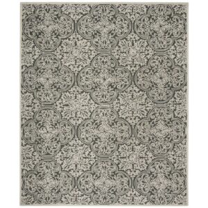 SAFAVIEH Trace Burton Geometric Wool Area Rug, Dark Grey/Light Grey, 8' x 10'