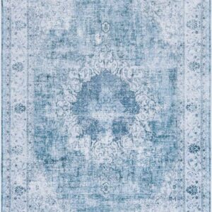 SAFAVIEH Tucson Donovan Traditional Machine Washable Area Rug, 5' x 8', Green/Grey