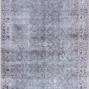 SAFAVIEH Tucson Leland Traditional Machine Washable Area Rug, 5' x 8', Green Blue/Beige