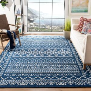 SAFAVIEH Tulum Ronald Oriental Area Rug, Navy/Ivory, 6'7" x 6'7" Square
