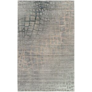 SAFAVIEH Valencia Nurten Abstract Polyester Area Rug, Grey/Multi, 5' x 8'
