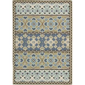 SAFAVIEH Veranda Moriah Southwestern Indoor/Outdoor Area Rug, 5'3" x 7'7", Green/Blue