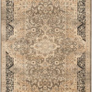 SAFAVIEH Vintage Kinsley Traditional Area Rug, Taupe/Black, 5'1" x 7'7"
