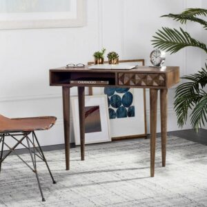 SAFAVIEH Zinnia Modern w/ Drawer Writing Desk, Walnut