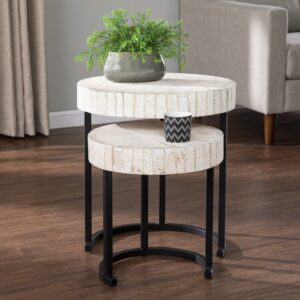 SEI Furniture Kennerly Nesting Side Tables – 2pc Set 18.5 x 20.75 Freestanding Accent Tables