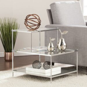 SEI Furniture Knox Glam Mirrored Accent Table - Chrome 20.5 x 23.75