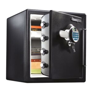 SentrySafe SFW123BTC Fire-Resistant and Water-Resistant Safe with Fingerprint Biometric Lock, 1.23 Cu. ft.