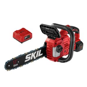 SKIL CS4562B-10 PWR CORE Brushless 40V 12-inch Chain Saw , Tool-Less Chain Tensioning, 4.0Ah Battery and Charger