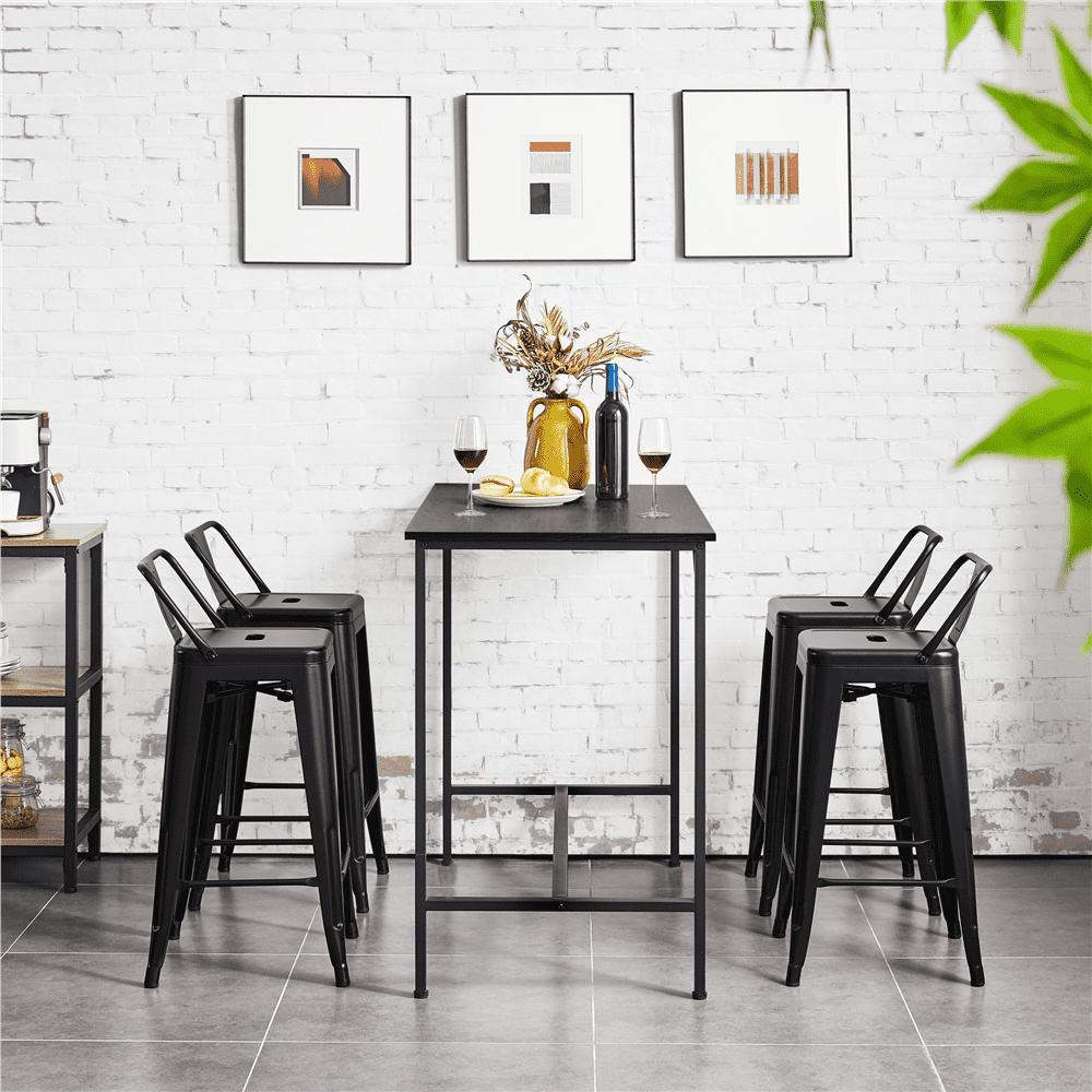 Alden Design 26" Metal Counter Bar Stools with Low Back for Home Bar, 4pcs, Black - Image 10