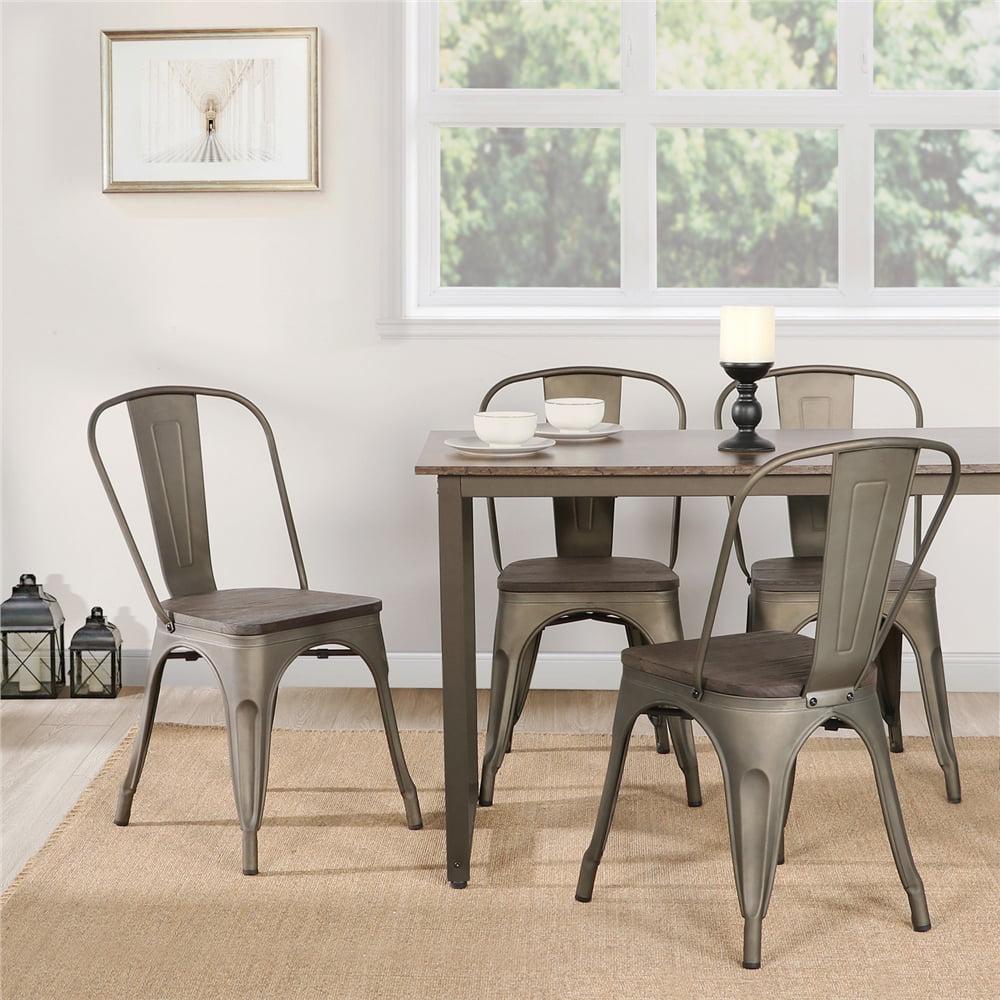 Alden Design Dining Chair, Set of 4, Gun Metal - Image 2