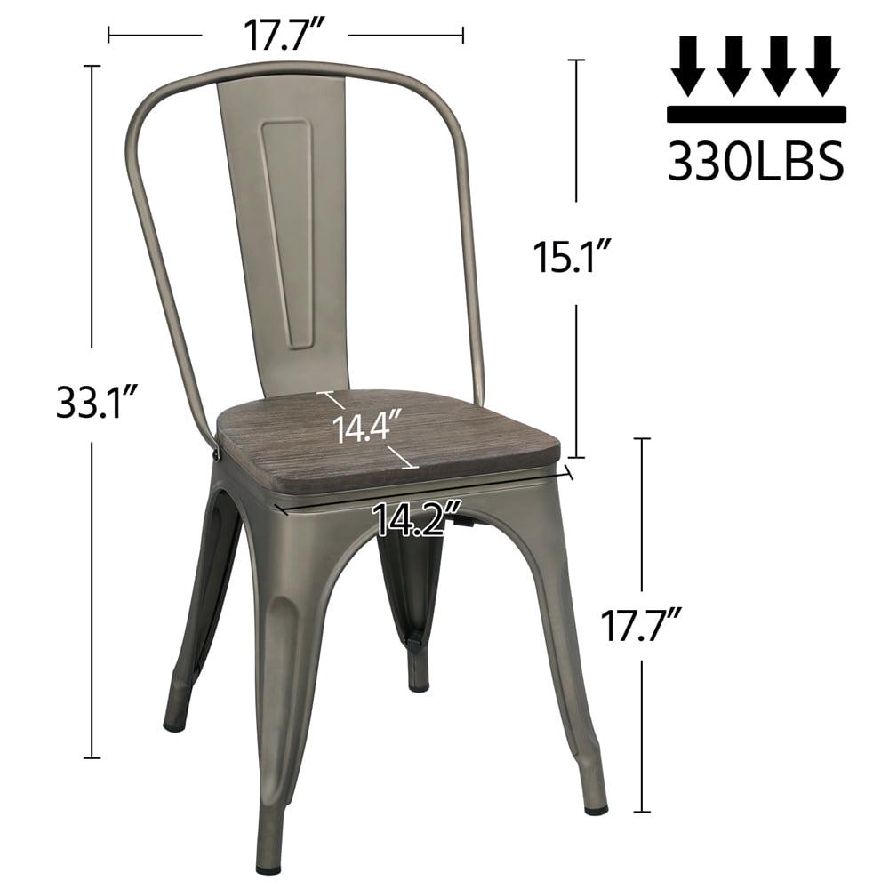 Alden Design Dining Chair, Set of 4, Gun Metal - Image 4
