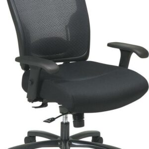 SPACE Seating Double Air Grid Big and Tall Back and Black Mesh Seat Ergonomic Chair