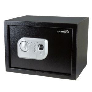 Stalwart Electronic Safe and Fingerprint Lock Box for Valuables (Black)