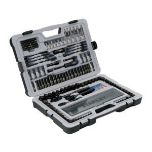 STANLEY STMT75402 Chrome Mechanics Tool Set, Black, 201 Piece