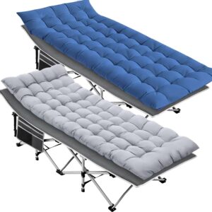 SUGIFT 2 Pack Portable Camping Cot for Adults Folding Bed with Mattress 75" x28"