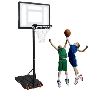 SUGIFT 5.2ft-7ft Adjustable Height 32" Wind-Protected Outdoor Portable Basketball System (Kids)