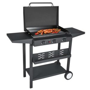 SUGIFT 3 Burner BBQ Propane Gas Grill, Stainless Steel 32,700 BTU Patio Garden Barbecue Grill, Black