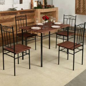 SUGIFT 5 Piece Dining Table Set for 4, for Kitchen, Dining Room