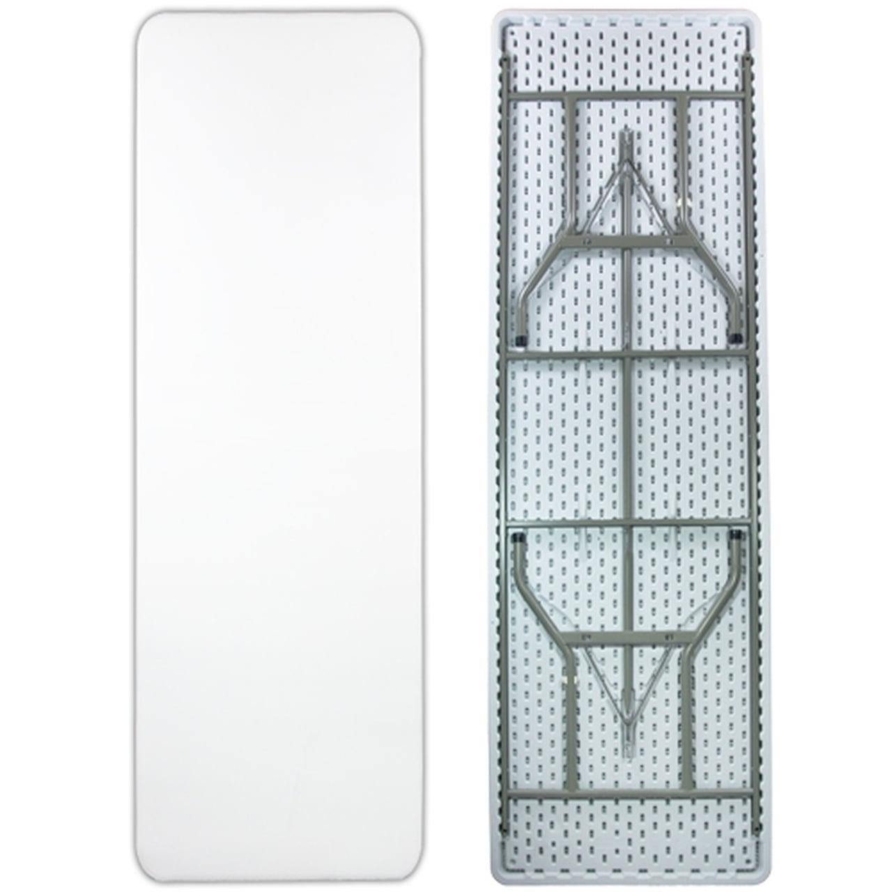 SUGIFT 8 ft Folding Table Rectangular White Folding Plastic Table - Image 4