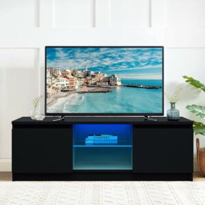 SUGIFT TV Stand for TVs up to 55", Black