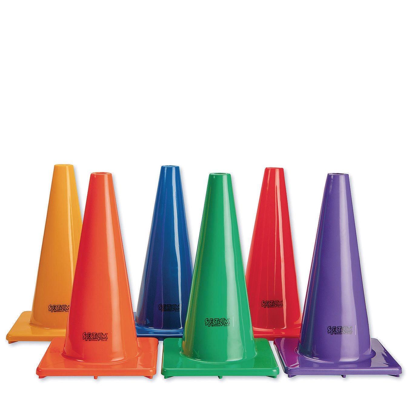 S&S Worldwide Heavy Duty Flexible Vinly Poly Cones 18" High, Set of 6. Extra Thick Soft Molded Vinyl with a Wide Stable Base