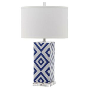 Safavieh 27 in. H Diamonds Ceramic Geometric Table Lamp