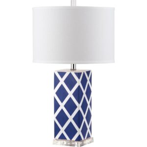Safavieh 27 in. H Garden Lattice Ceramic Geometric Table Lamp