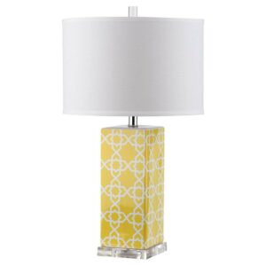 Safavieh 27 in. H Quatrefoil H Ceramic Geometric Table Lamp