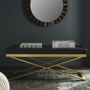 Safavieh Acra Bench-Color:Black/Crocodile