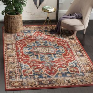 SAFAVIEH Bijar Jules Oriental Area Rug, Red/Royal, 4' x 6'