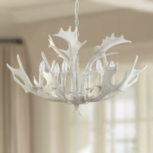 Safavieh Birch 30 in. Dia. Antler Chandelier, White