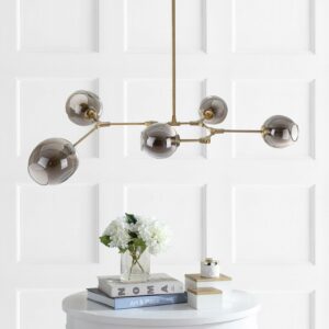 Safavieh Cdark Greyett 5-Light Modern Glam Pendant, Grey