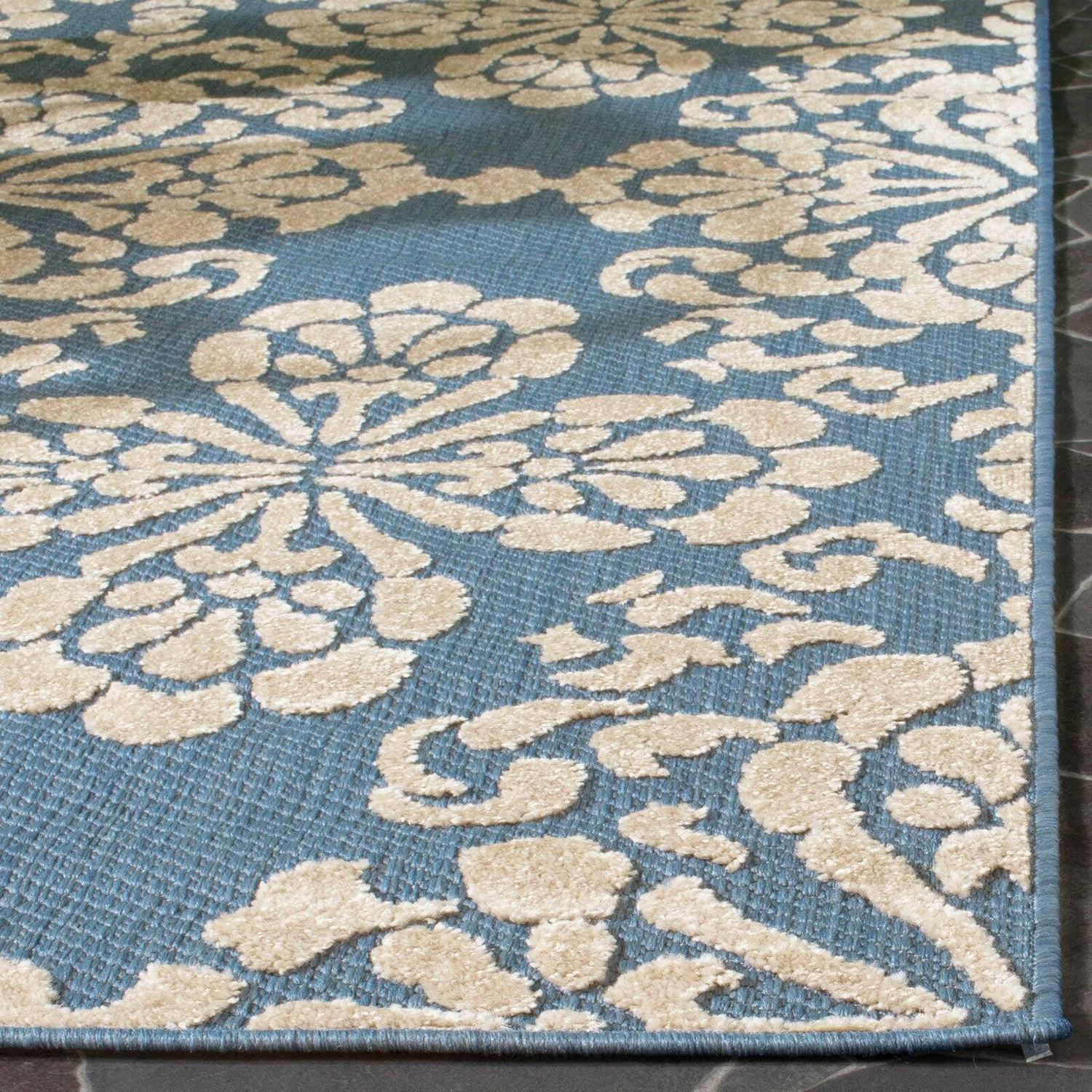 SAFAVIEH Cottage Collection COT908A Navy / Creme Rug - Image 3