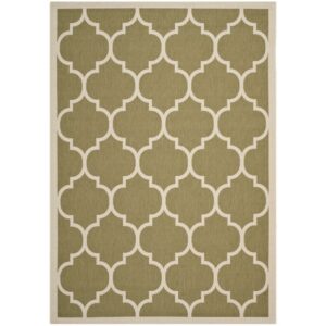 Safavieh Courtyard Alyssa Geometric Indoor/Outdoor Area Rug, 6'7" x 9'6", Green/Beige